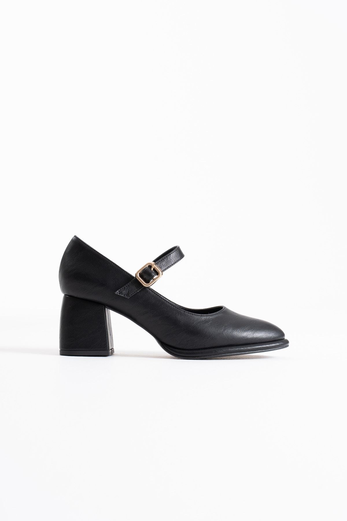 Kelly Premium Black Skin Women's High Heels