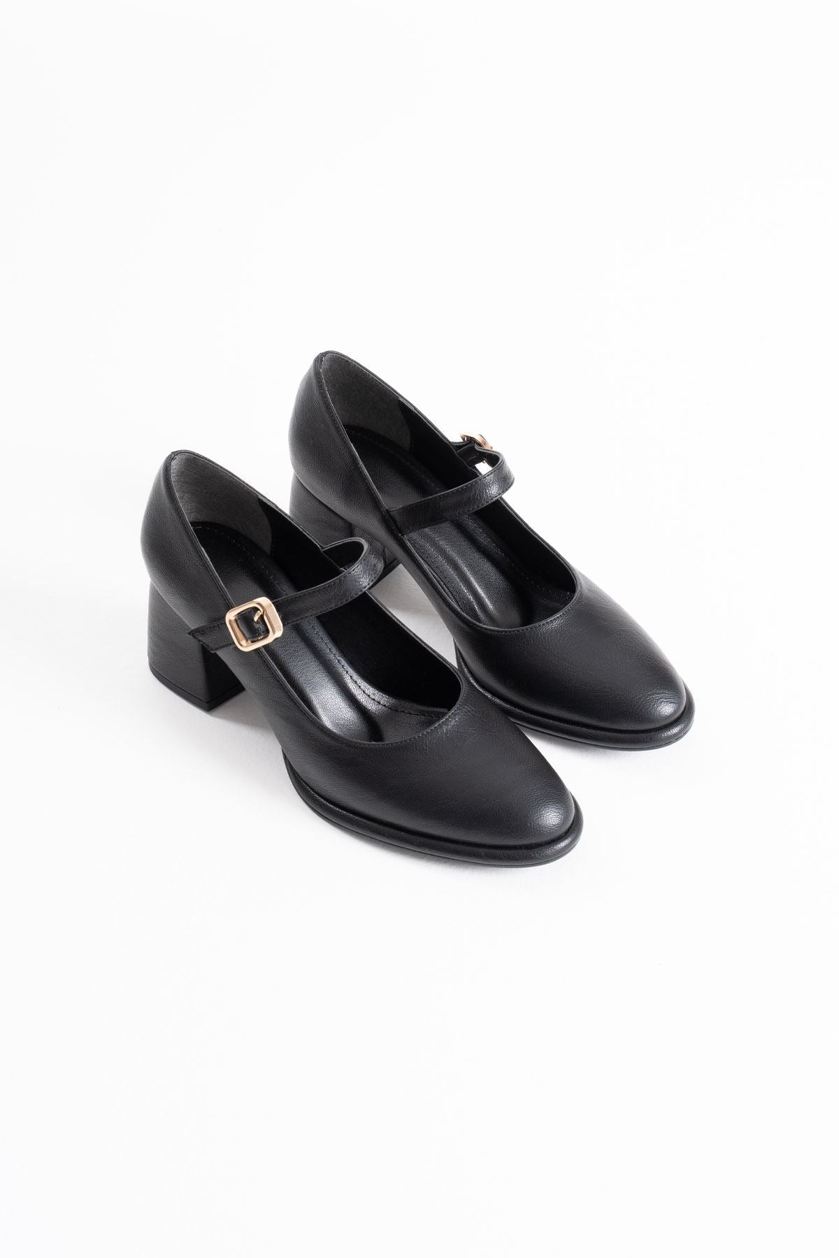 Kelly Premium Black Skin Women's High Heels