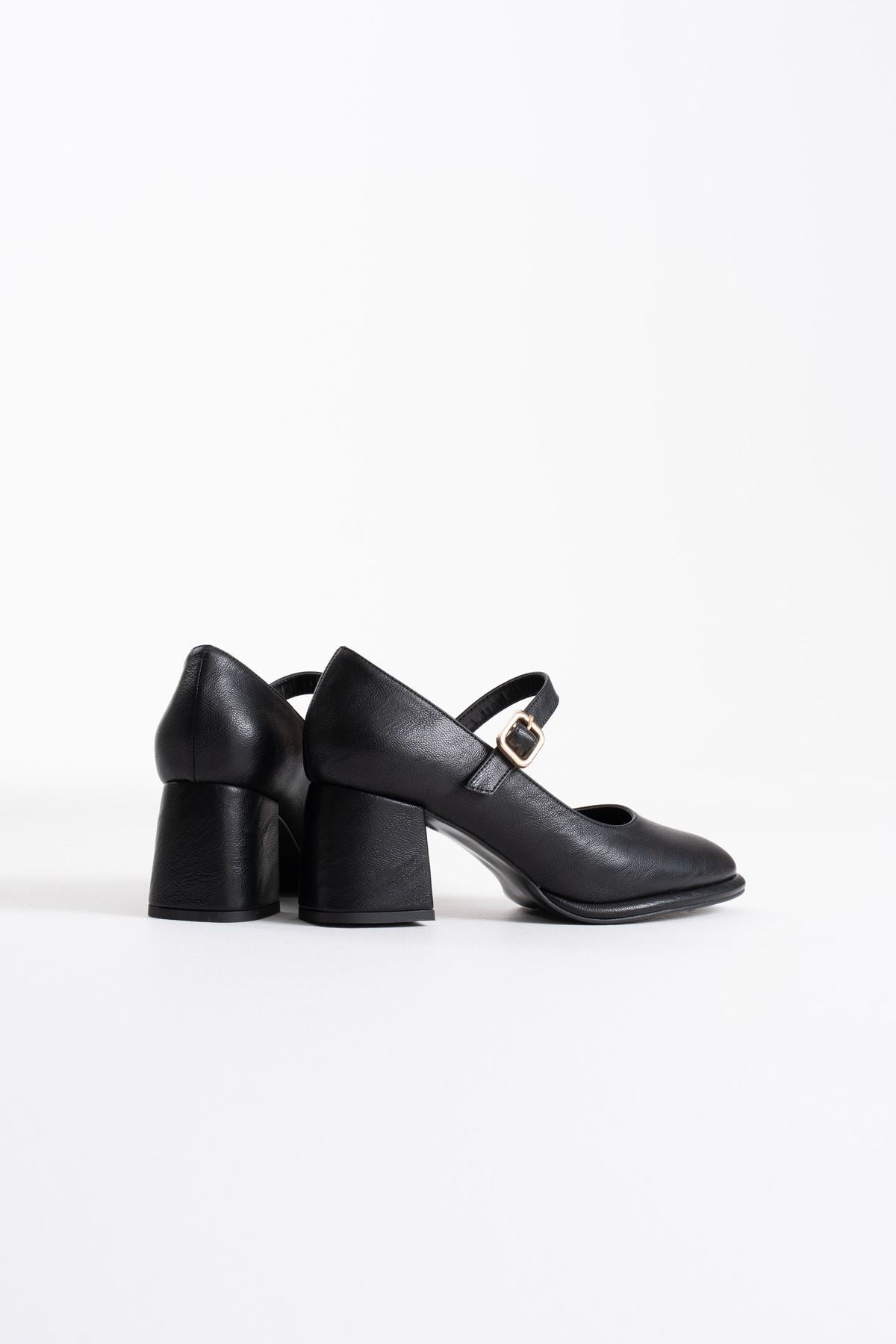 Kelly Premium Black Skin Women's High Heels