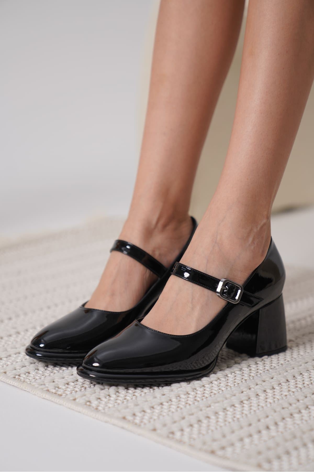 Kelly Premium Black Patent Leather Women's High Heels 