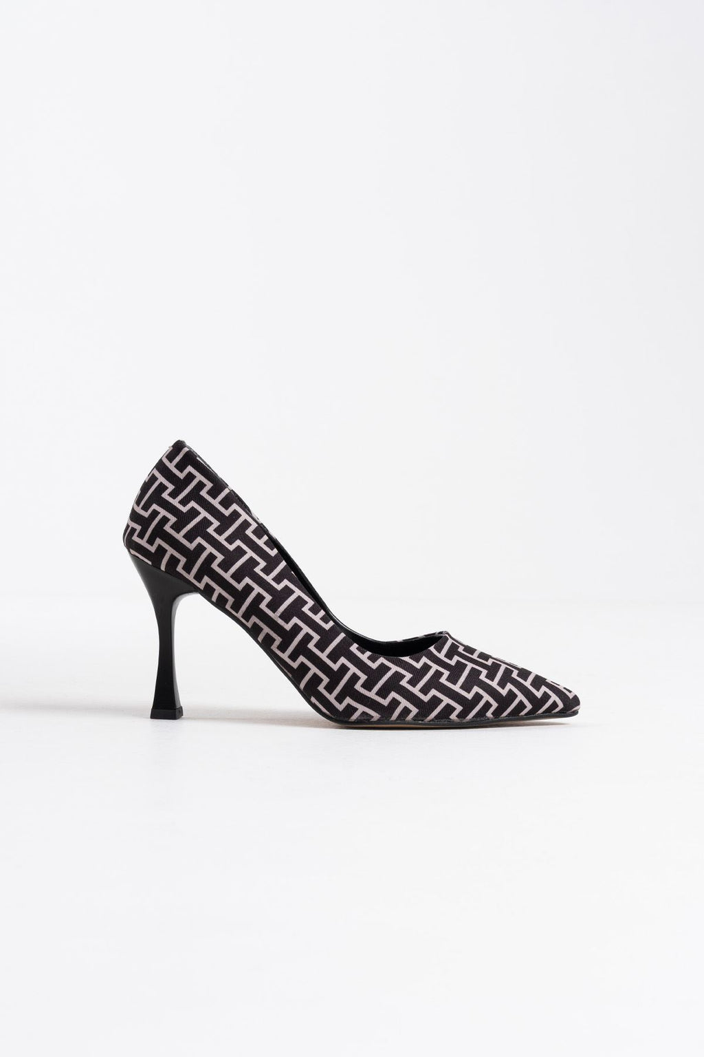Kelsey Premium Kadın Siyah Desenli Stiletto