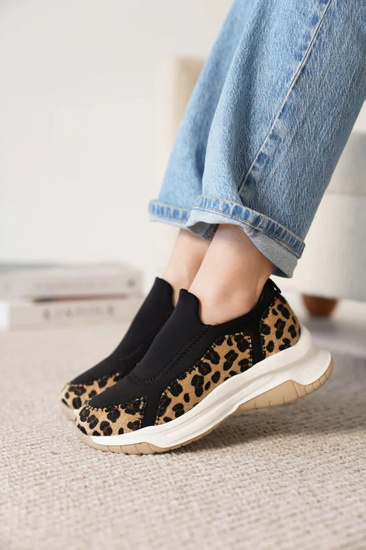 Kendy Premium Leopar Streç Detaylı Kadın Sneaker