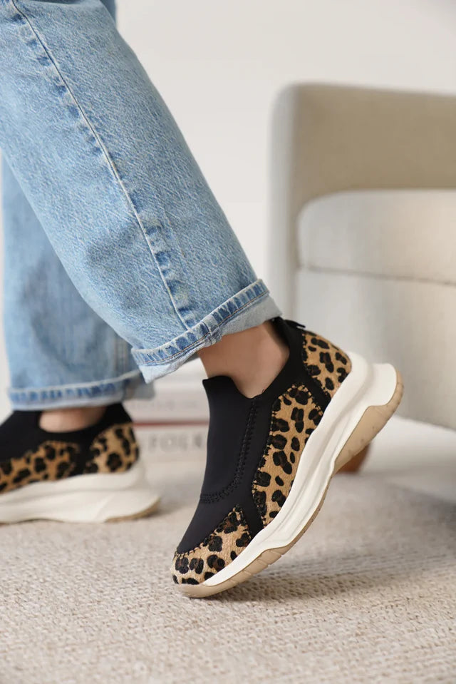 Kendy Premium Leopar Streç Detaylı Kadın Sneaker