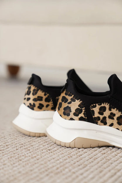 Kendy Premium Leopar Streç Detaylı Kadın Sneaker