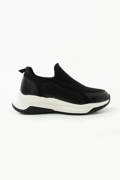 Kendy Premium Siyah Streç Detaylı Kadın Sneaker