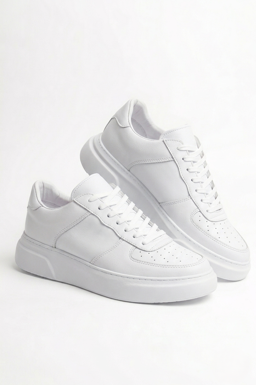 ZRC087 Premium Bağcıklı Casual Erkek Sneaker Beyaz