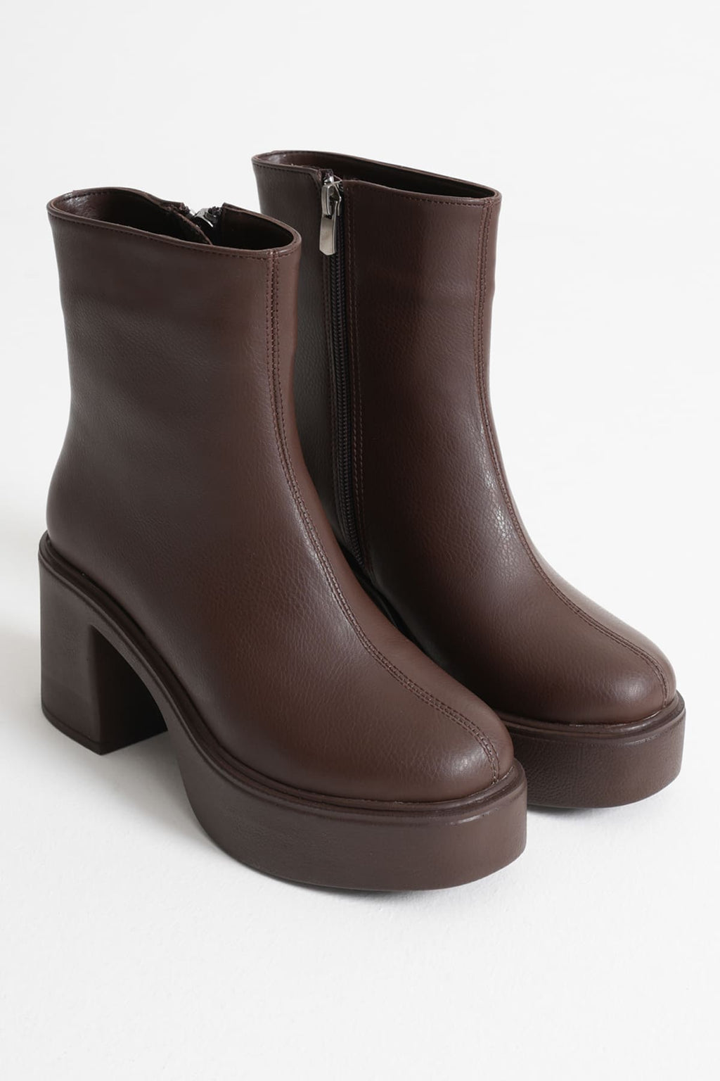 Katy Premium Women's Dark Brown Block Heel Boots