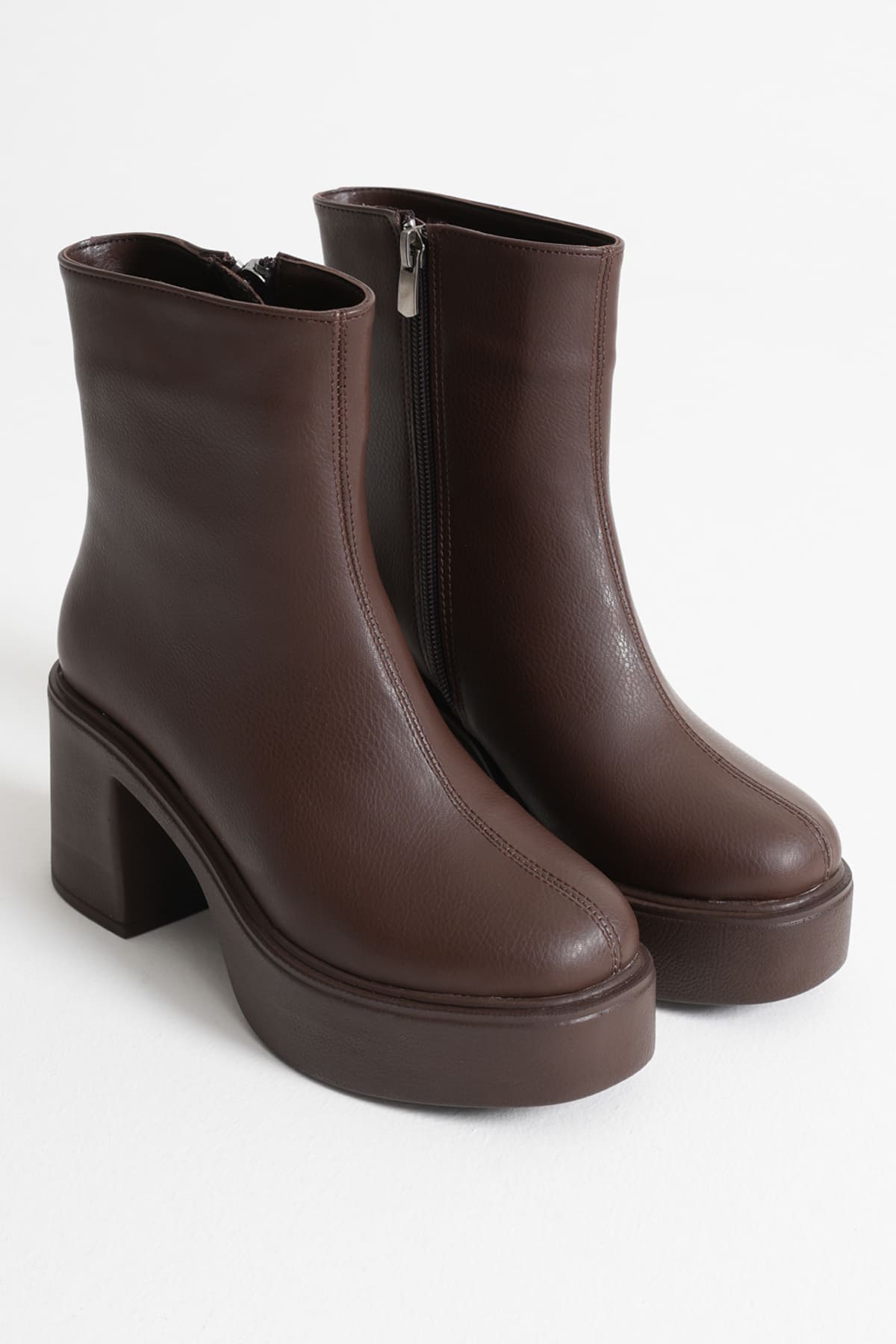 Katy Premium Women's Dark Brown Block Heel Boots