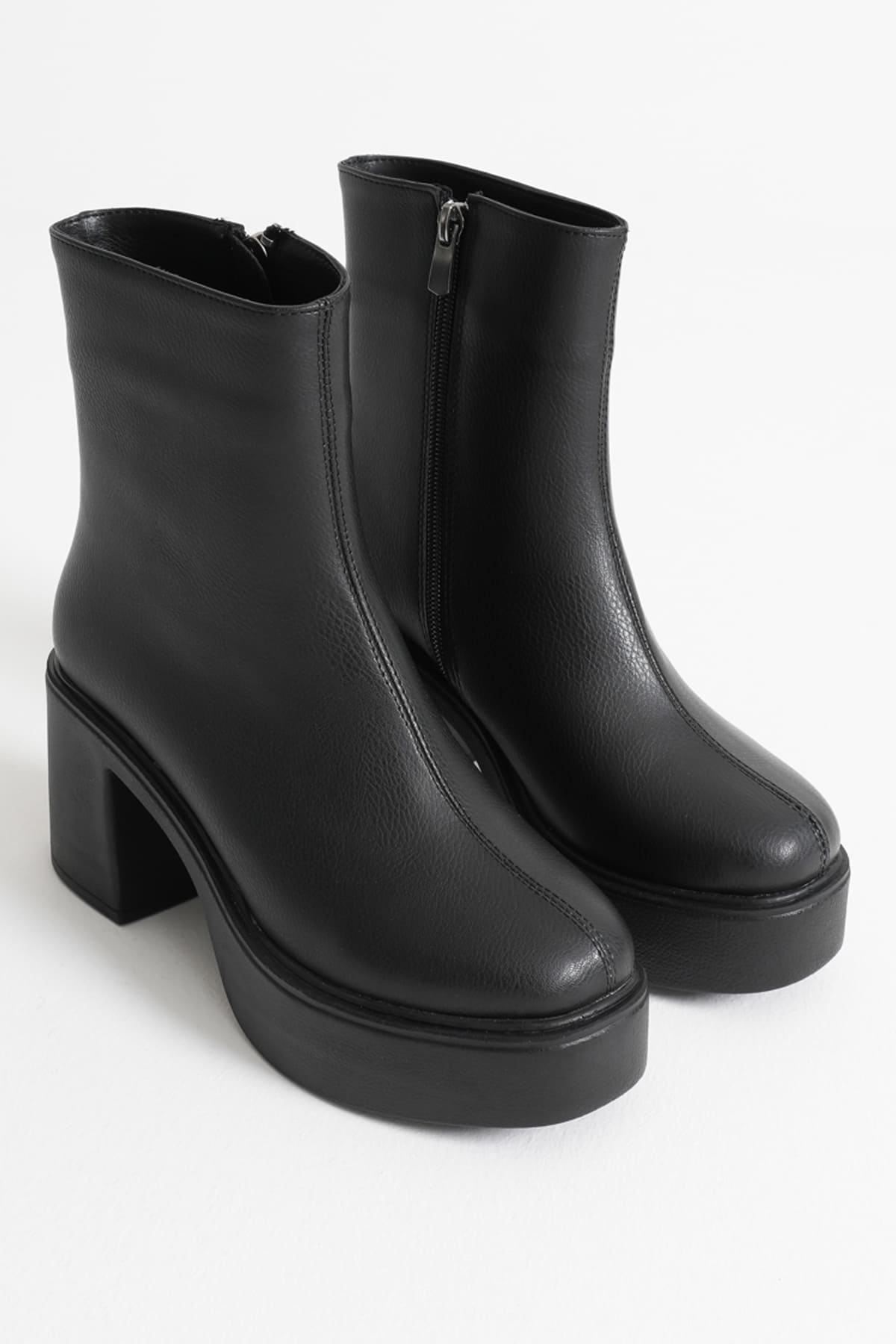 Katy Premium Kadın Siyah Blok Topuklu Bot