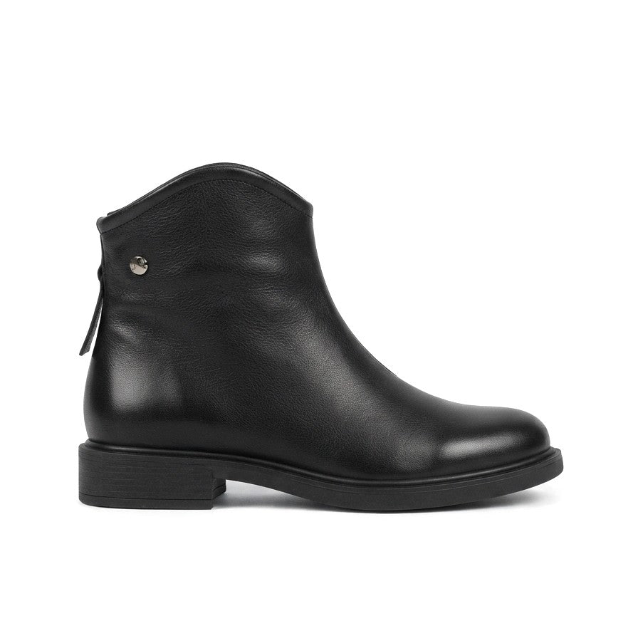 ZRNE-B06 Premium Arkası Fermuarlı Siyah Topuklu Kovboy Tarzı Bot
