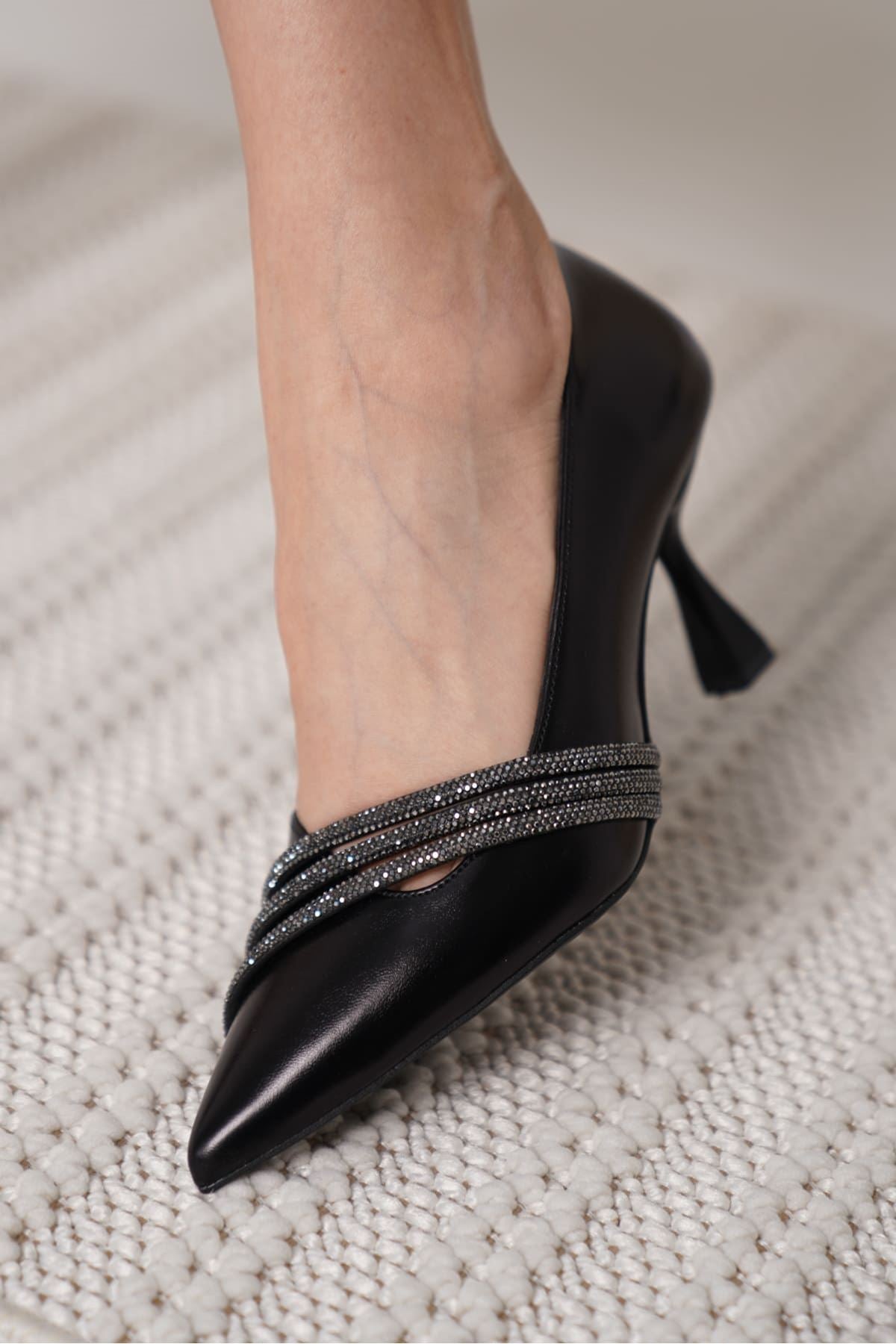 Klay Premium Black Skin Women's High Heels