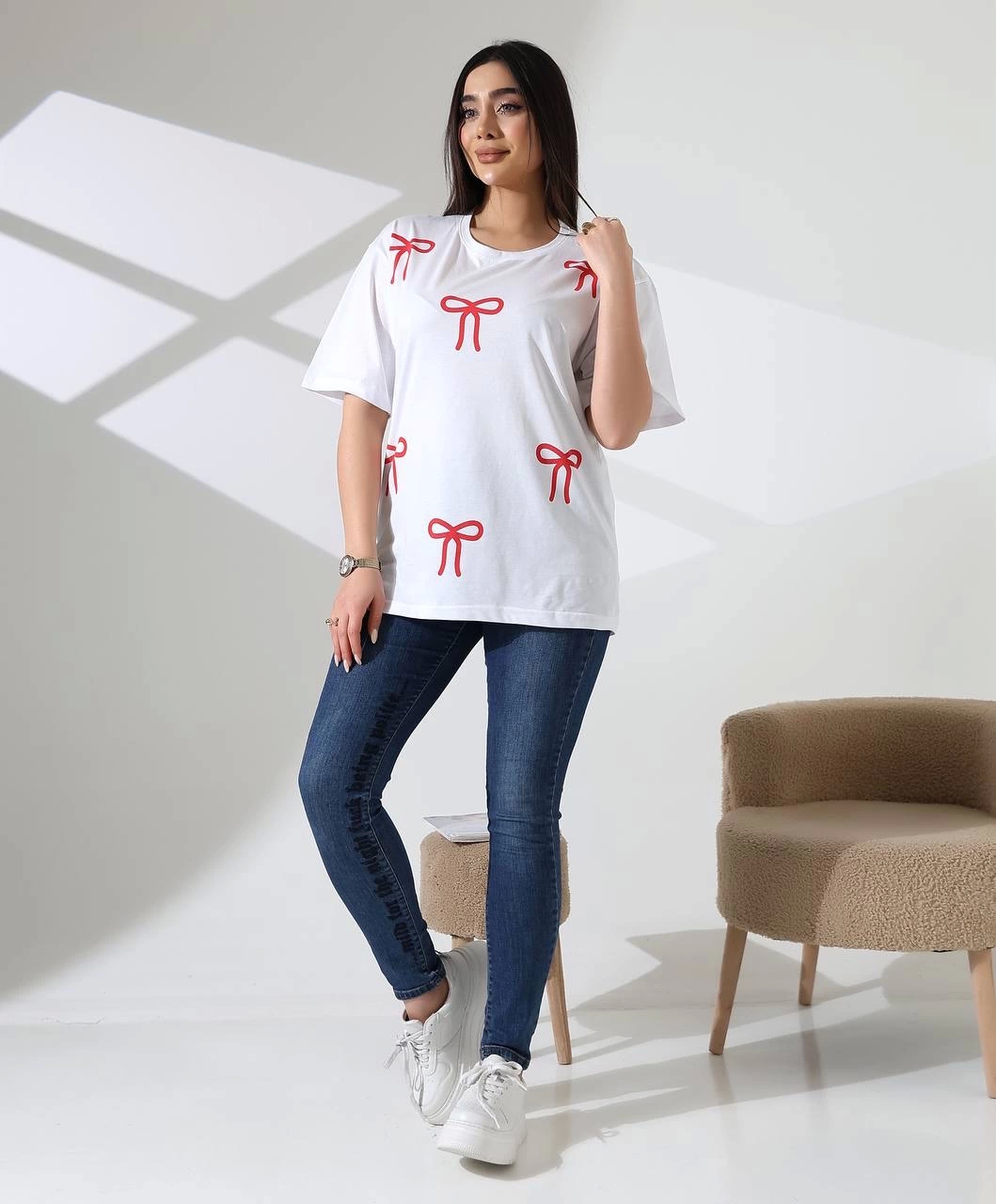 Kurdele Baskılı Tişört