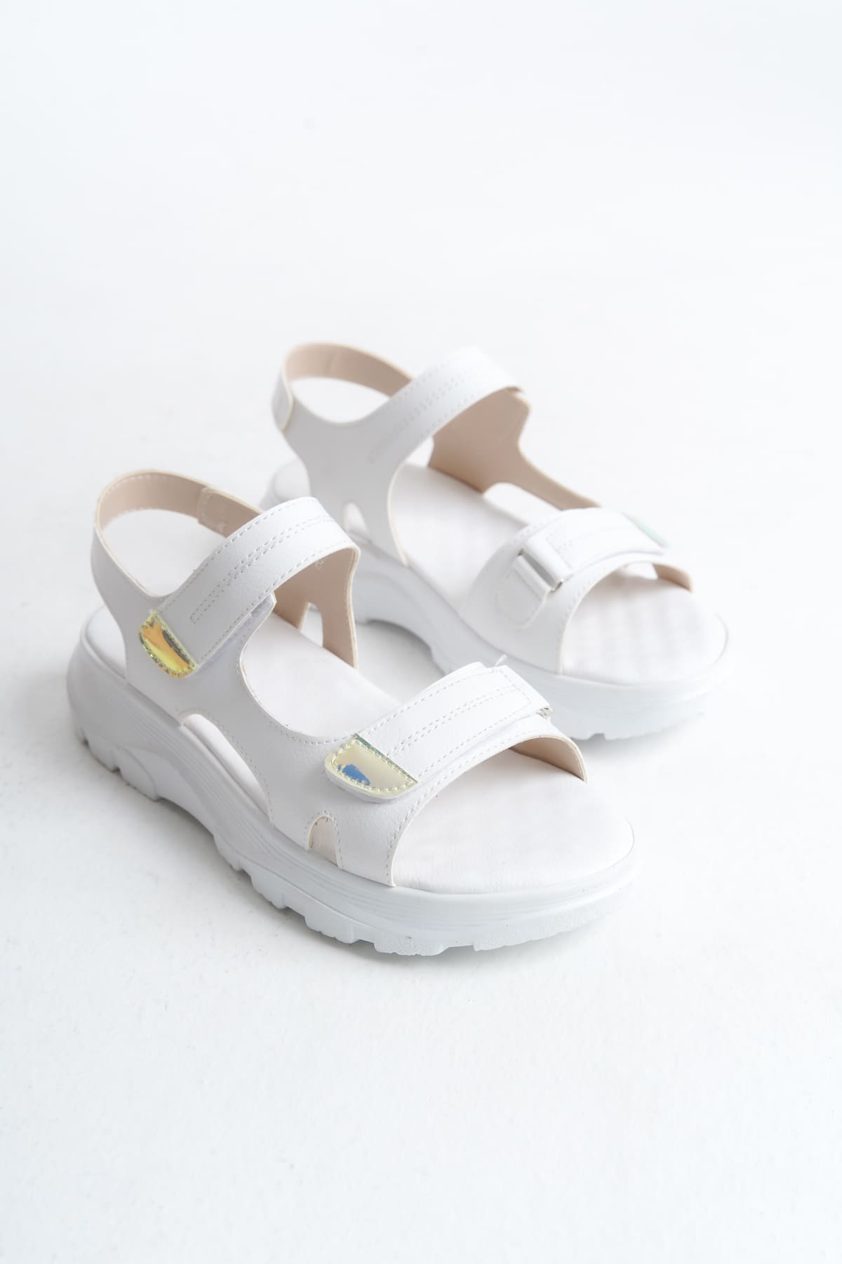 LAMIA Velcro Orthopedic Sole Women's Sandals - White