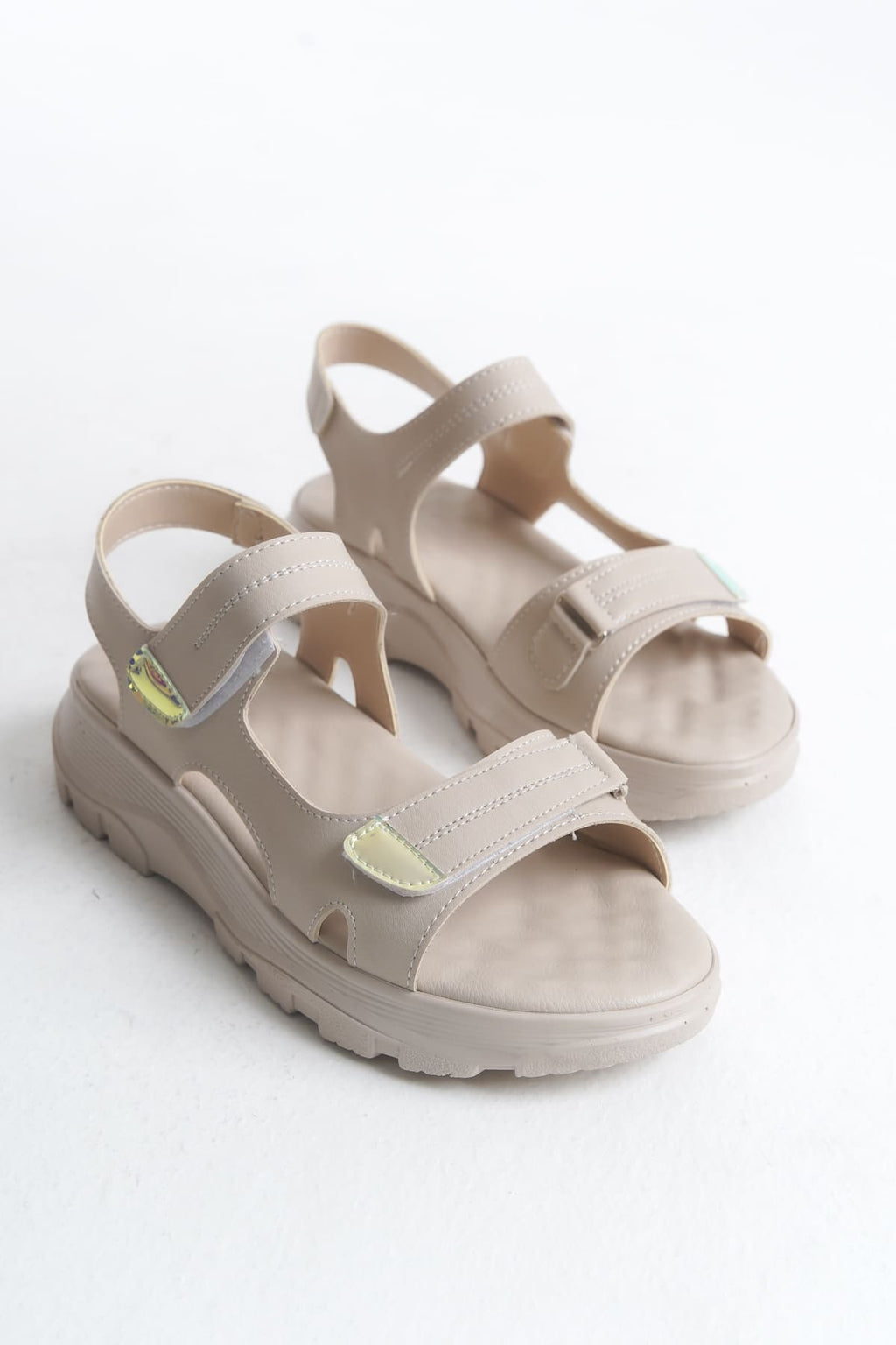 LAMIA Velcro Orthopedic Sole Women's Sandals - Cream