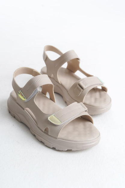 LAMIA Velcro Orthopedic Sole Women's Sandals - Cream