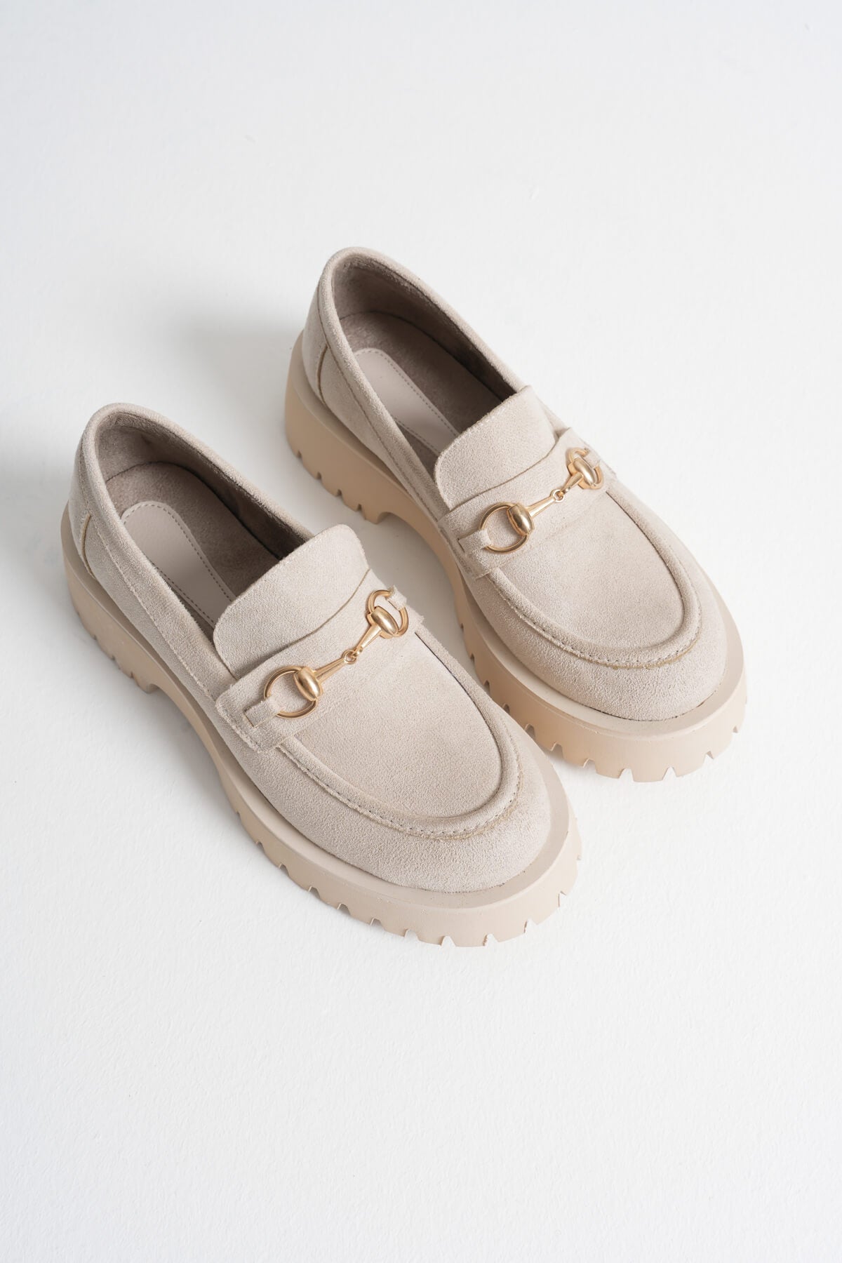 Doria Premium Toka Detaylı Bej Süet Günlük Loafer