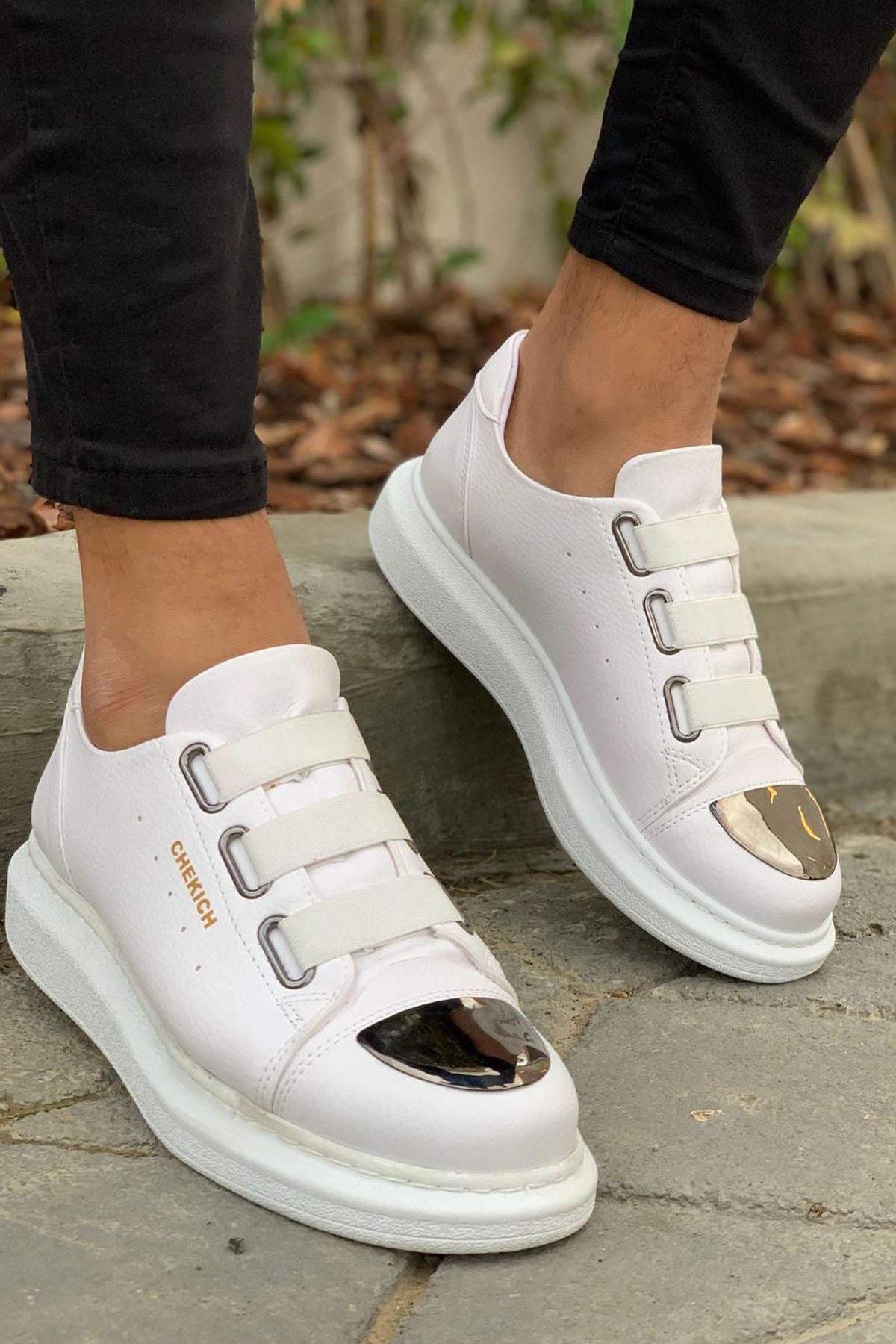 Latakia Premium Lastikli Erkek Günlük Sneaker Beyaz