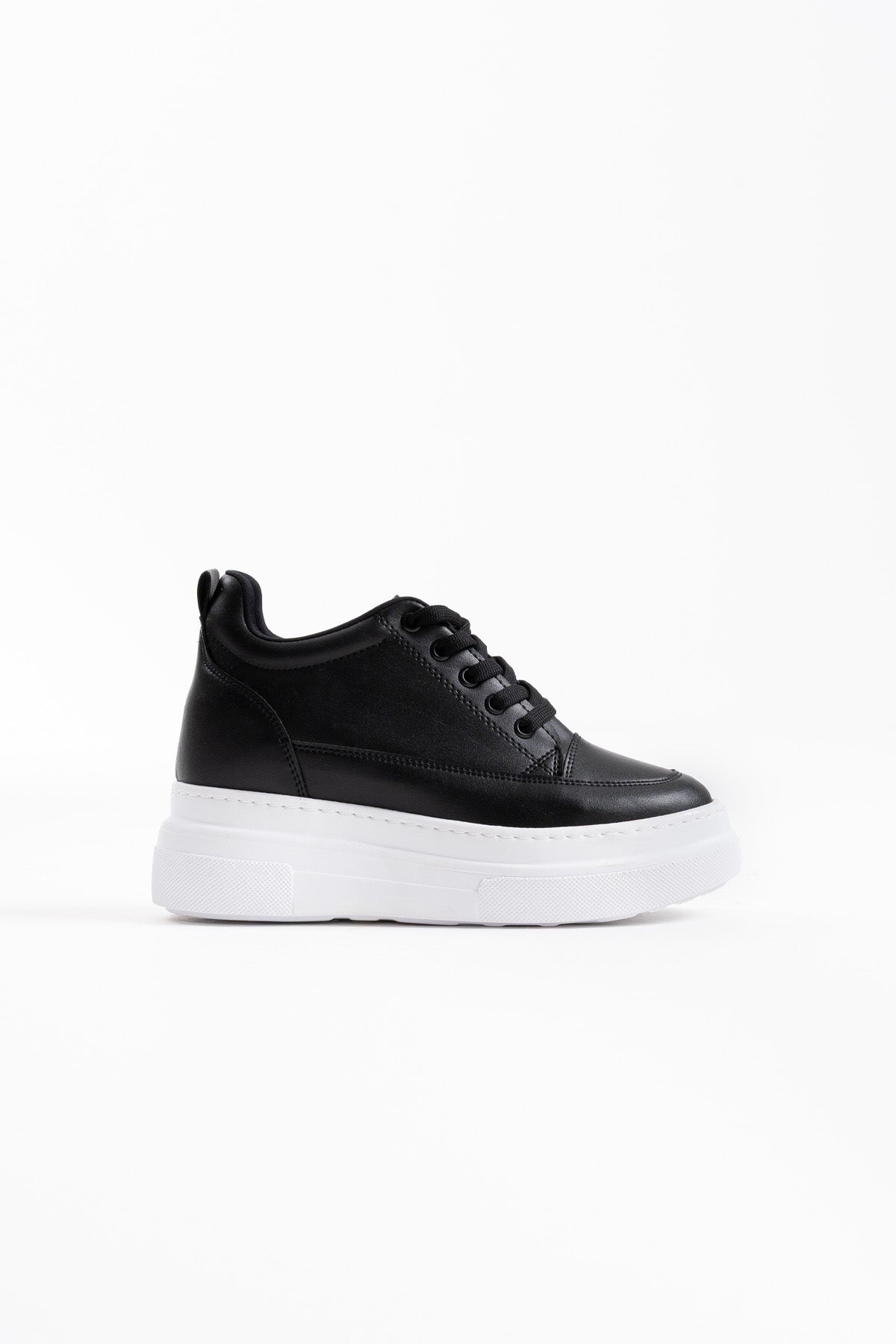 Alexis Premium Hidden Heel Black White Women's Sneakers