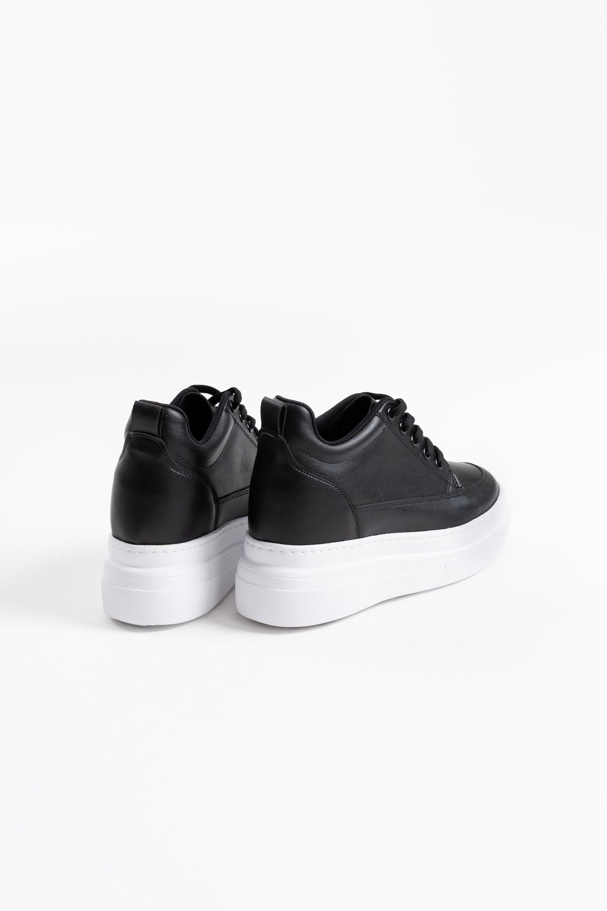 Alexis Premium Hidden Heel Black White Women's Sneakers