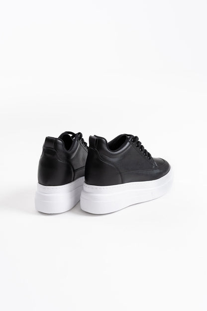 Alexis Premium Hidden Heel Black White Women's Sneakers