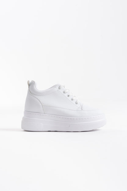 Alexis Premium Hidden Heel Women's White Sneakers 