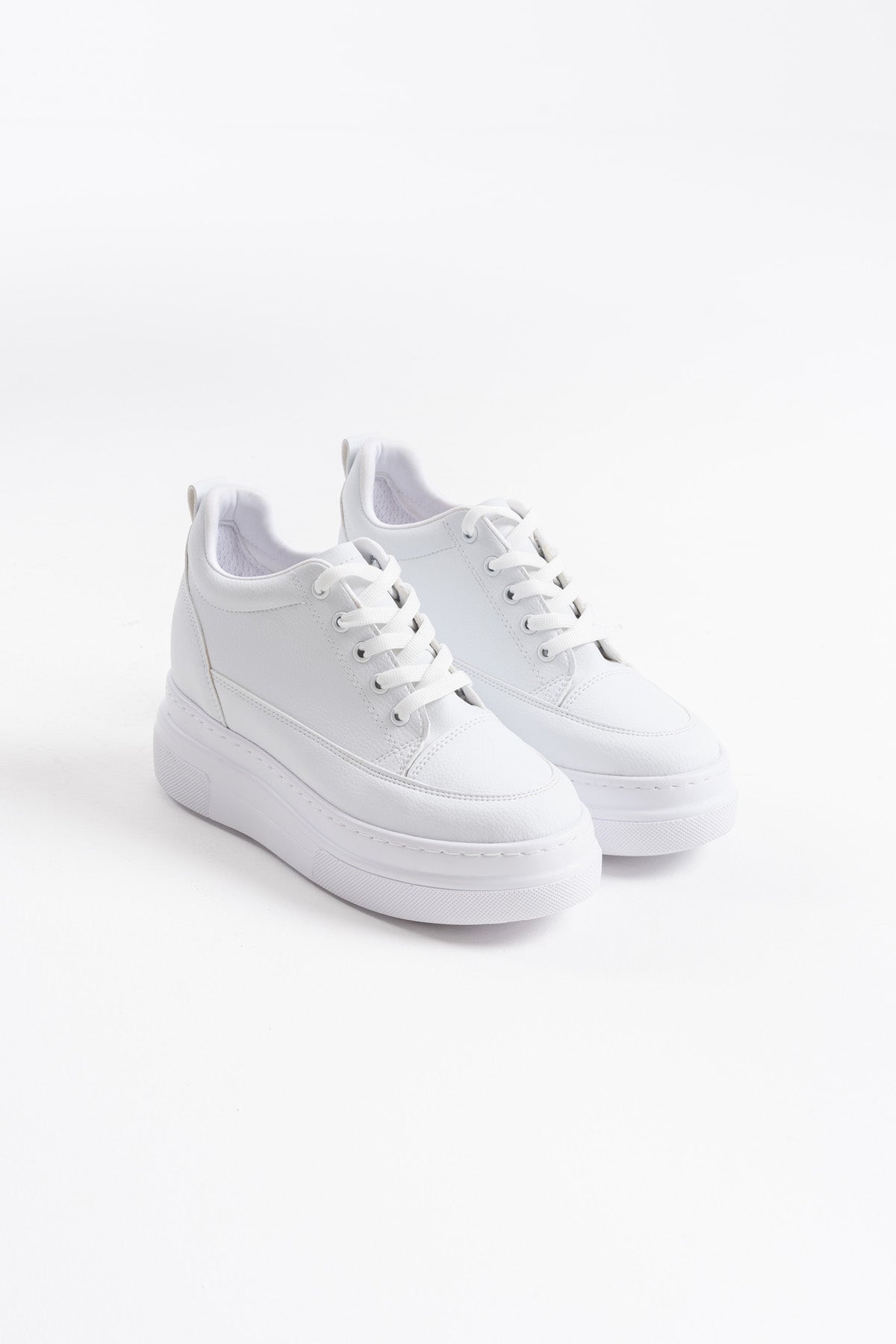 Alexis Premium Hidden Heel Women's White Sneakers 