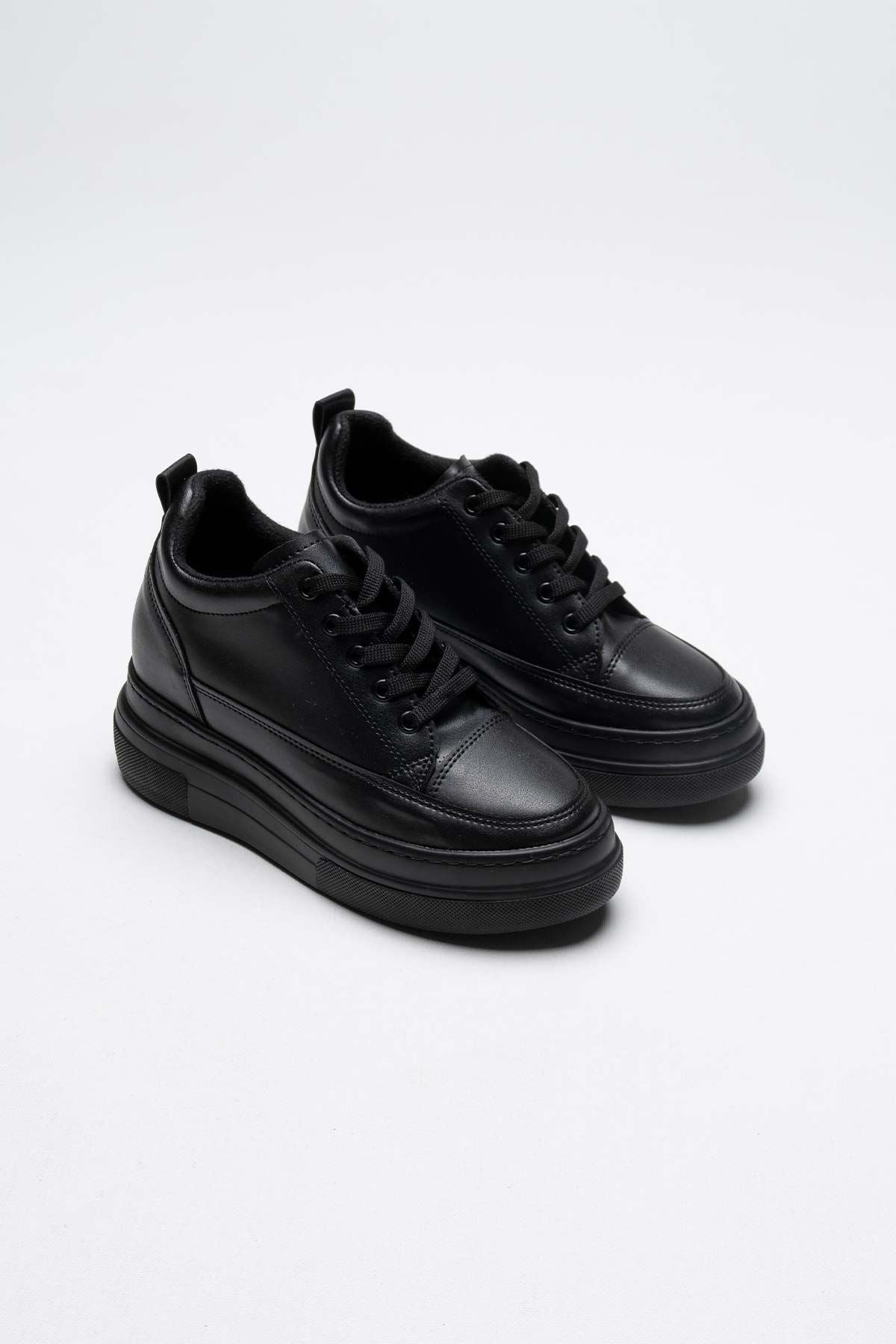 Alexis Premium Hidden Heel Black Women's Sneakers