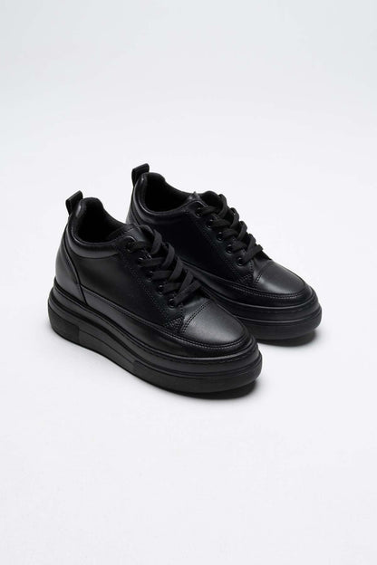 Alexis Premium Hidden Heel Black Women's Sneakers