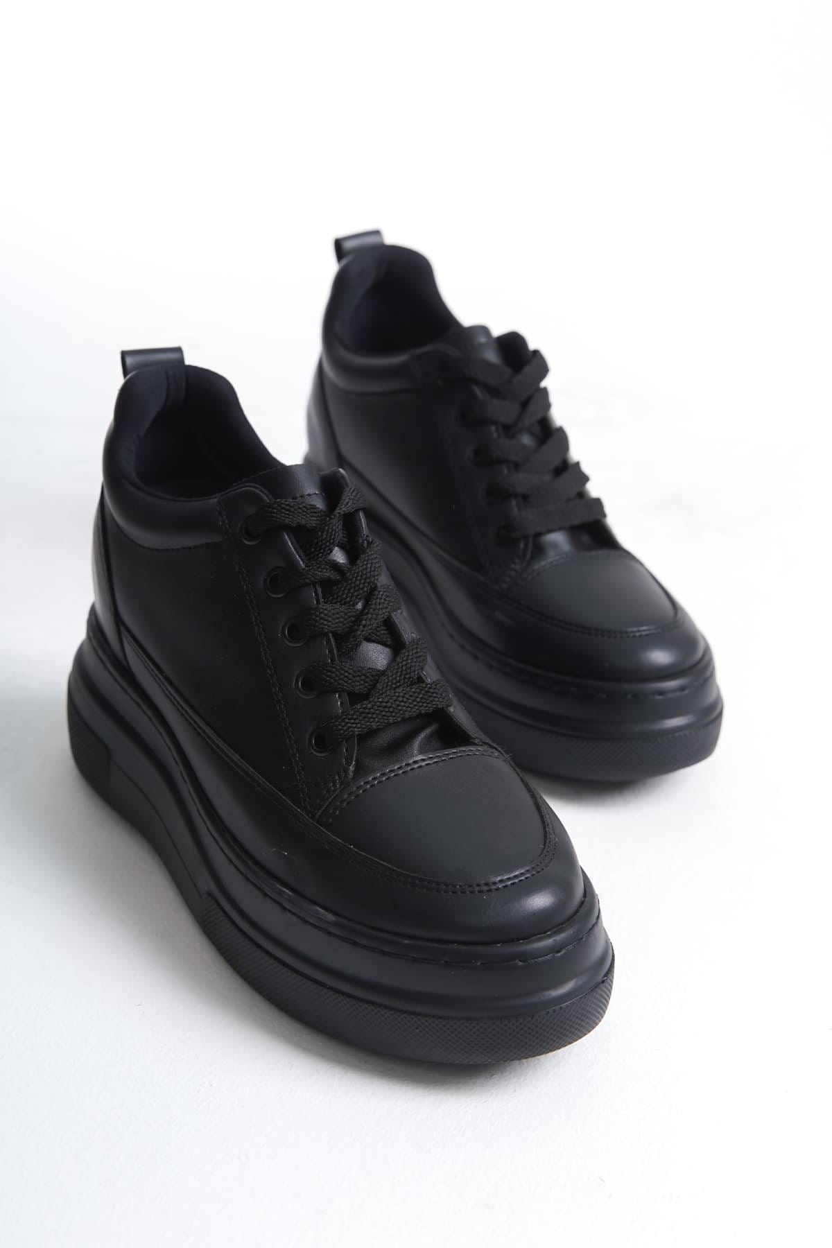 Alexis Premium Hidden Heel Black Women's Sneakers
