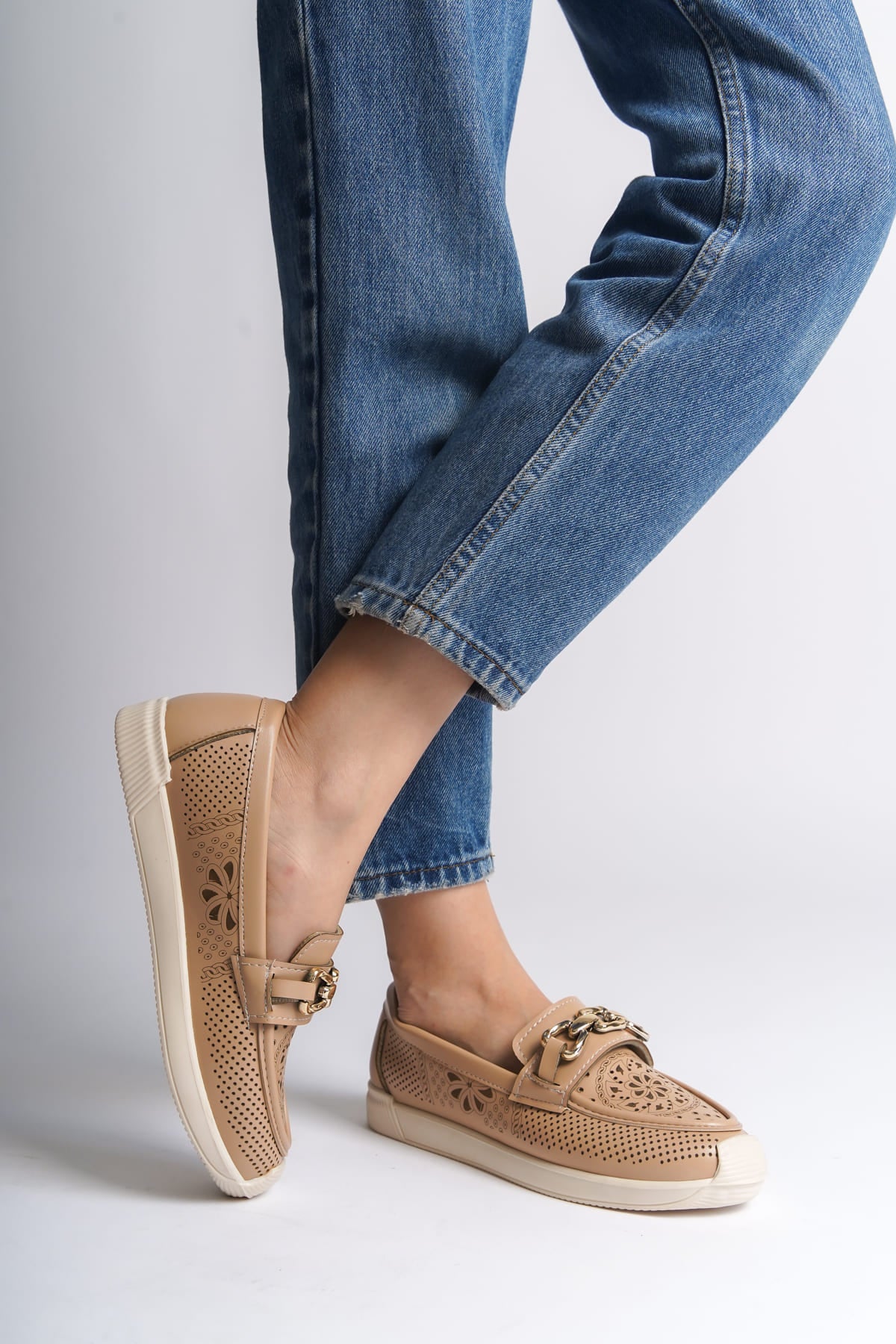 LAYLA Laceless Floral Patterned Women's Orthopedic Ballerina Ten