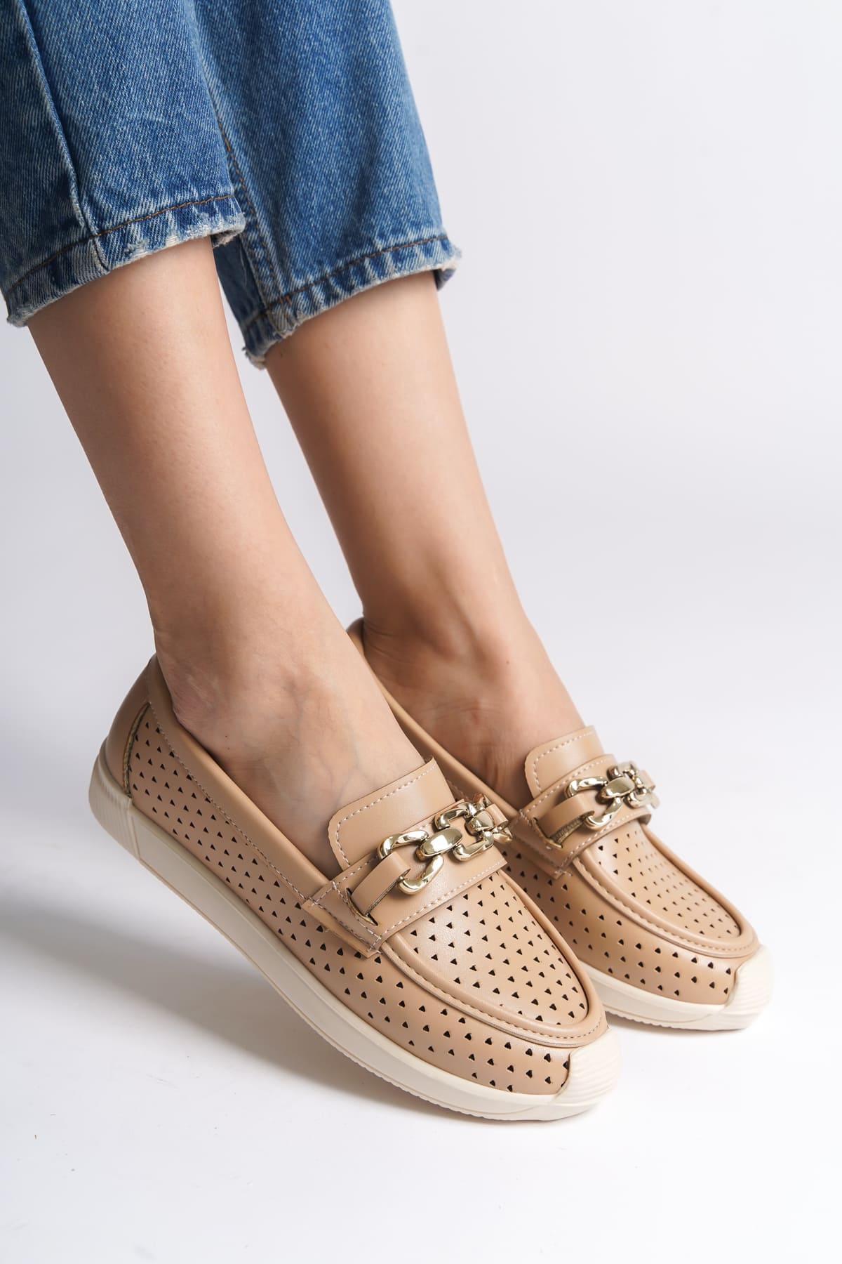 LAYLA Laceless Heart Patterned Women's Orthopedic Ballerina