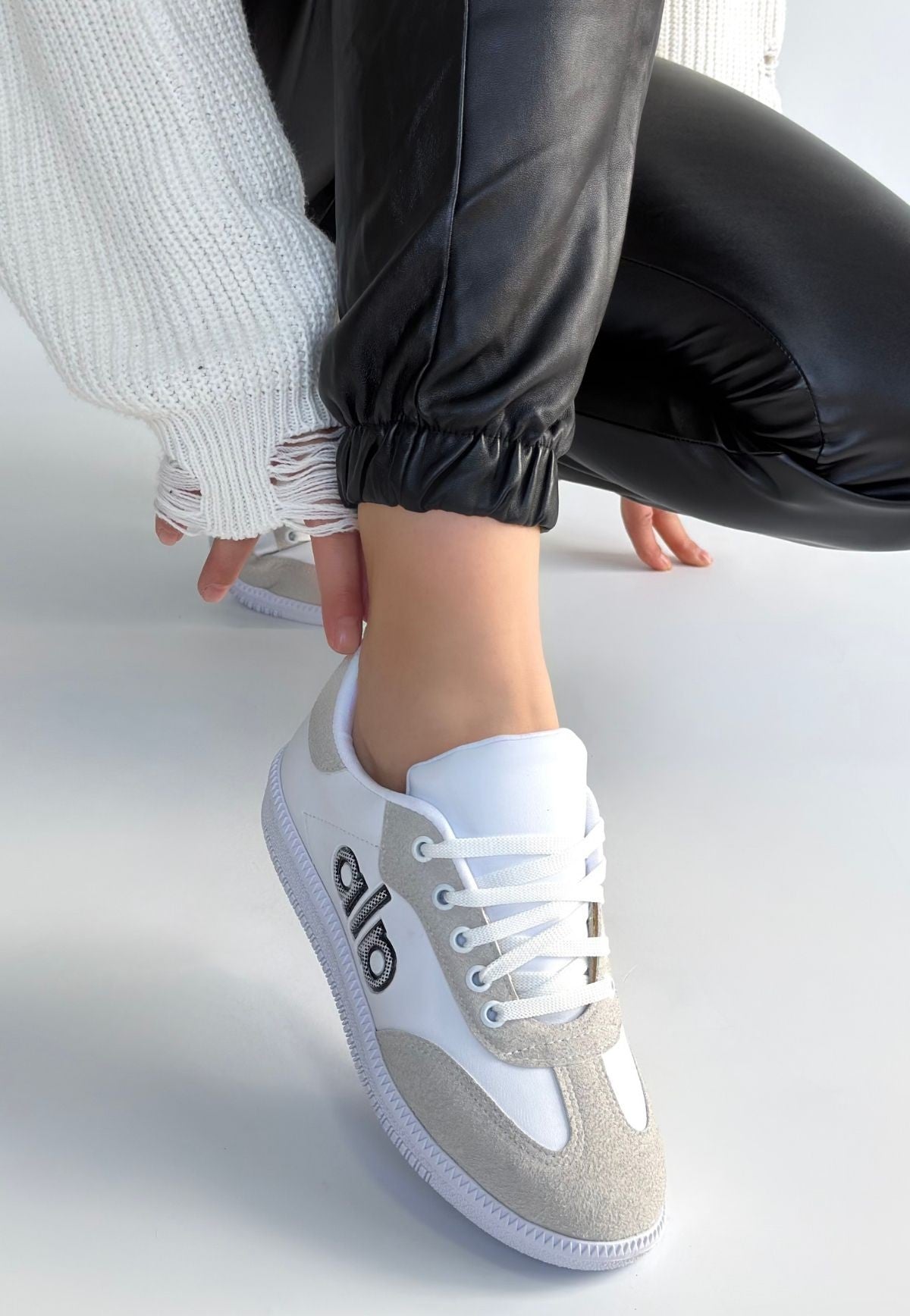 ZRNE-004 Premium Beyaz Bağcıklı Kadın Sneaker