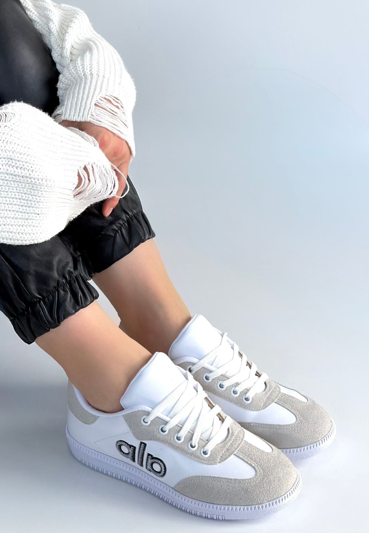 ZRNE-004 Premium Beyaz Bağcıklı Kadın Sneaker