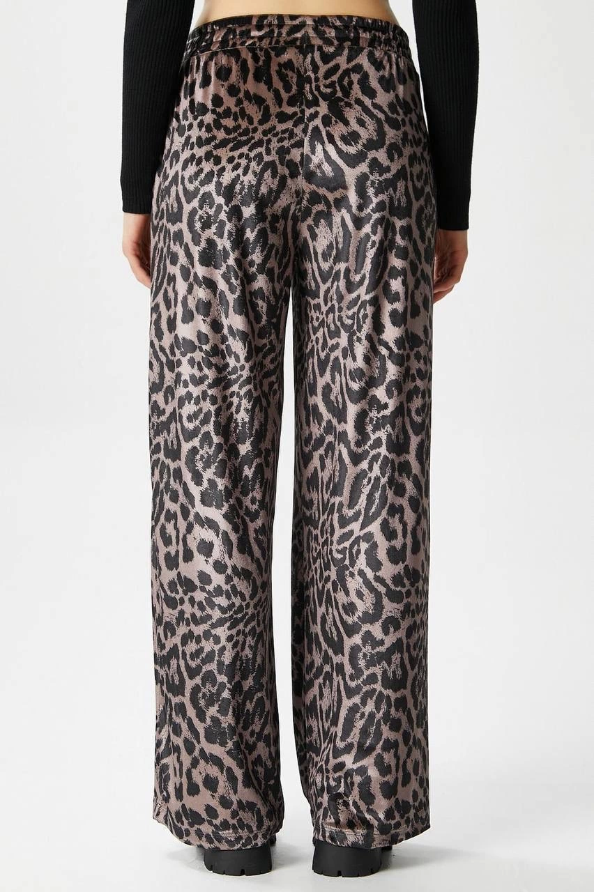 Leopar Desen Pantolon Bej