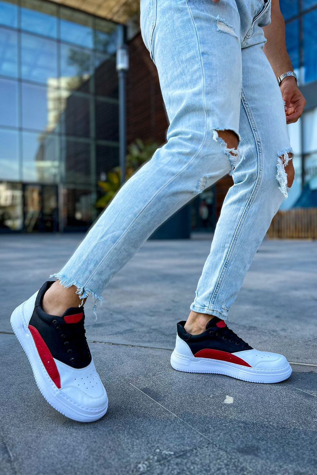 ZRC115 Premium Günlük Erkek Spor Sneaker Beyaz Kırmızı