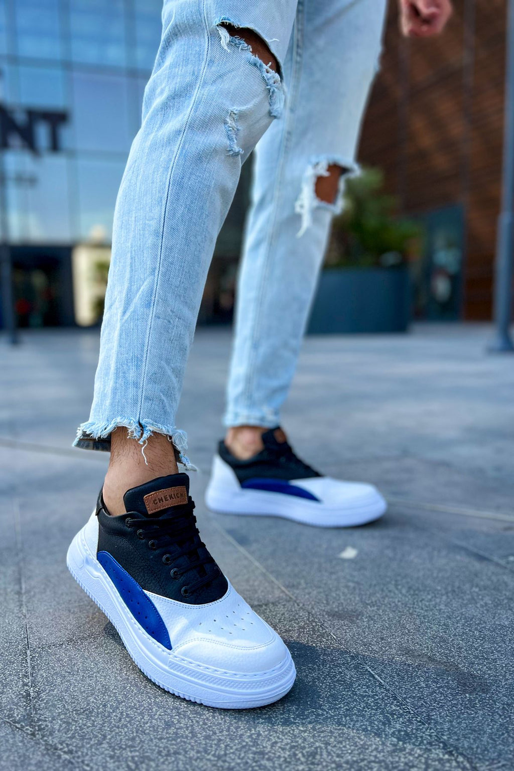ZRC115 Premium Günlük Erkek Spor Sneaker Beyaz Mavi