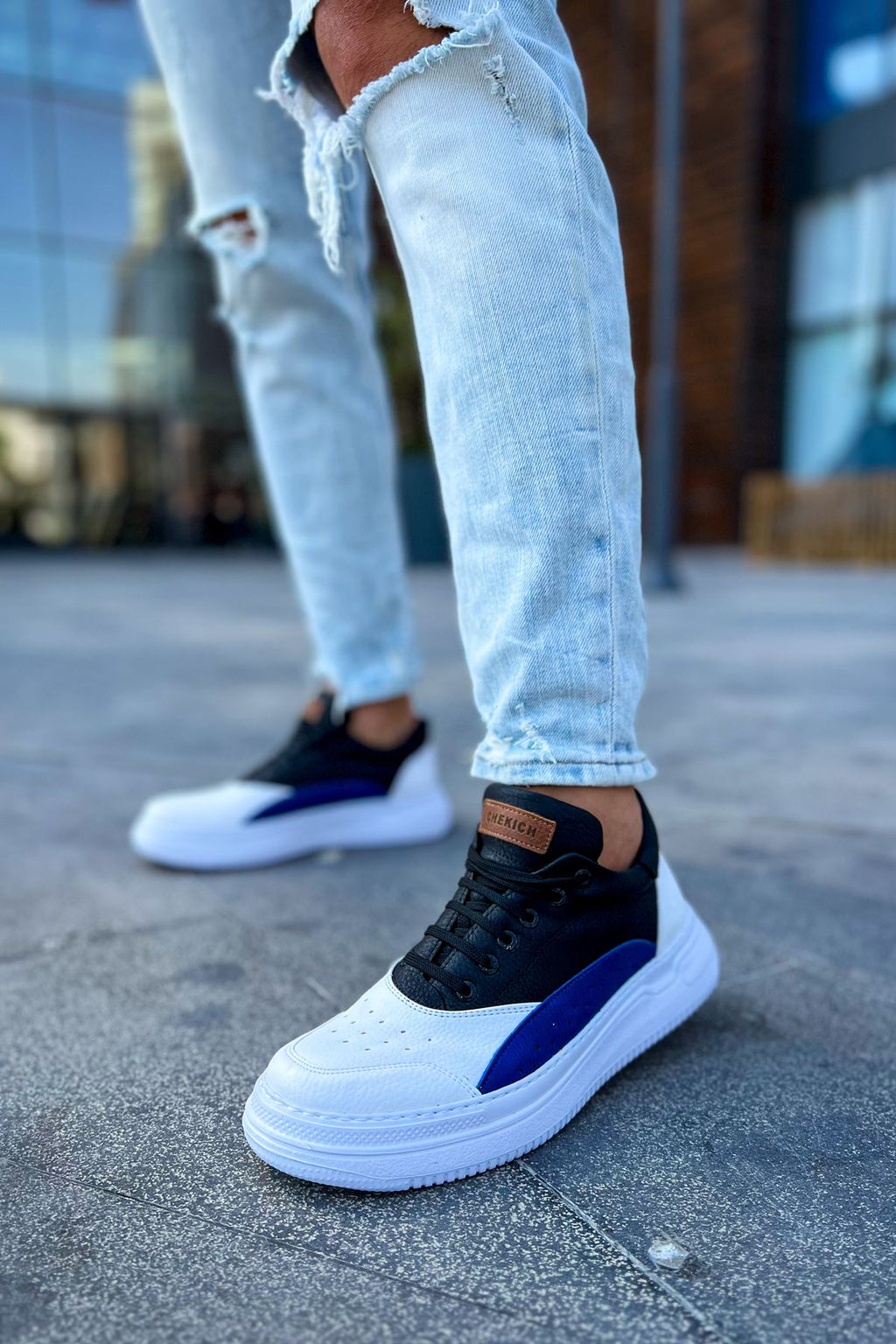 ZRC115 Premium Günlük Erkek Spor Sneaker Beyaz Mavi