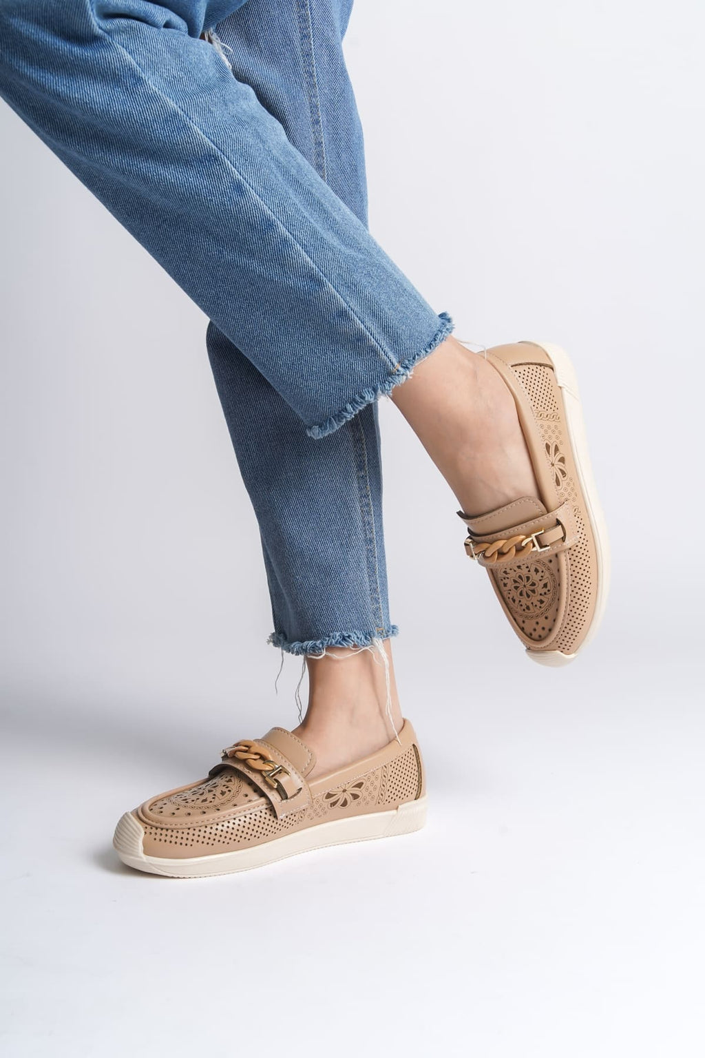 LIZY Laceless Orthopedic Comfortable Floral Patterned Ballerina Mother's Shoes - Ten