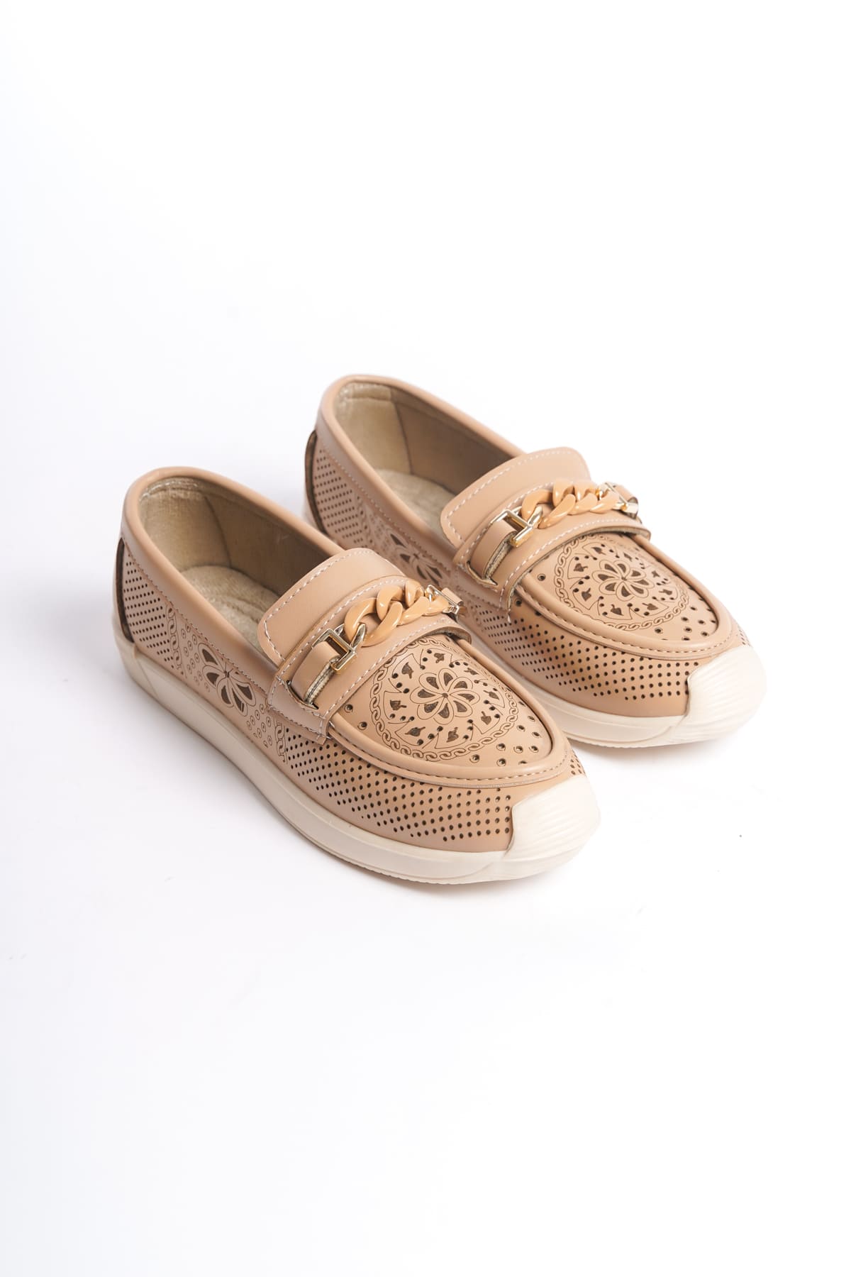 LIZY Laceless Orthopedic Comfortable Floral Patterned Ballerina Mother's Shoes - Ten