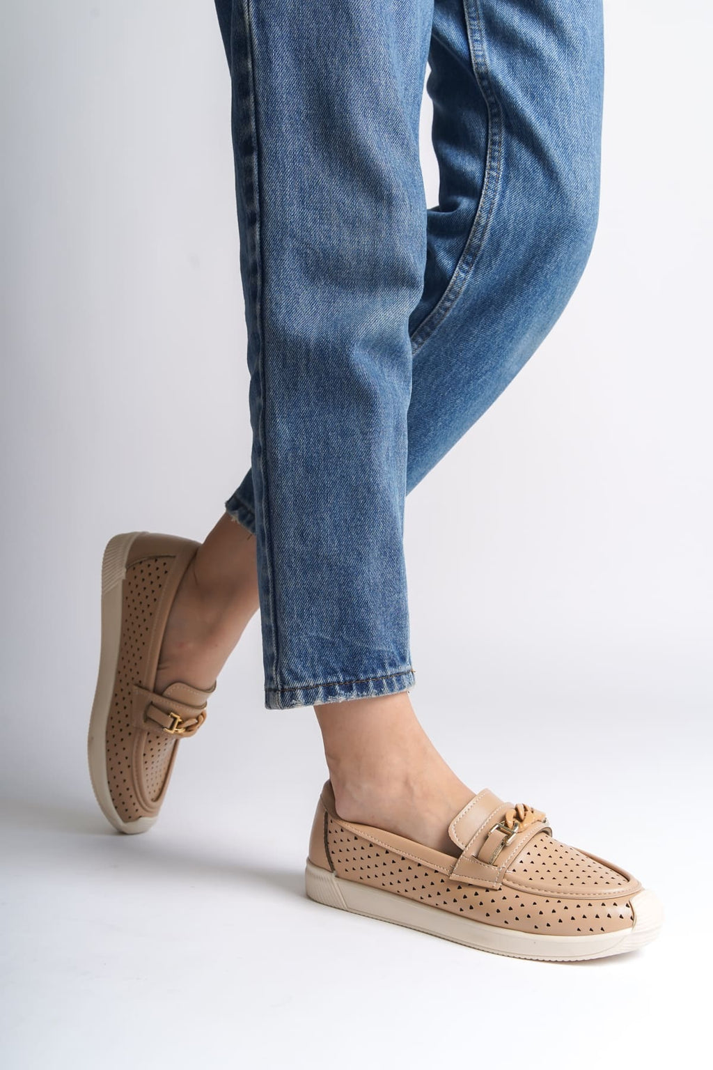 LIZY Laceless Orthopedic Comfortable Heart Patterned Ballerina Mother's Shoes - Ten