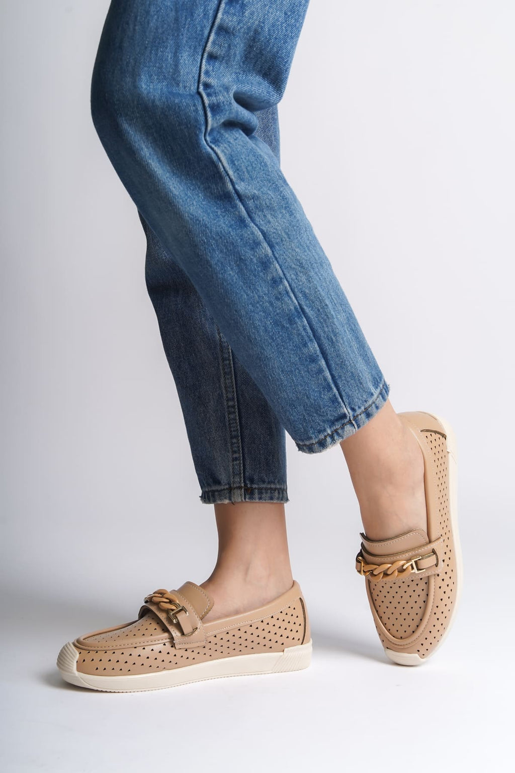 LIZY Laceless Orthopedic Comfortable Heart Patterned Ballerina Mother's Shoes - Ten