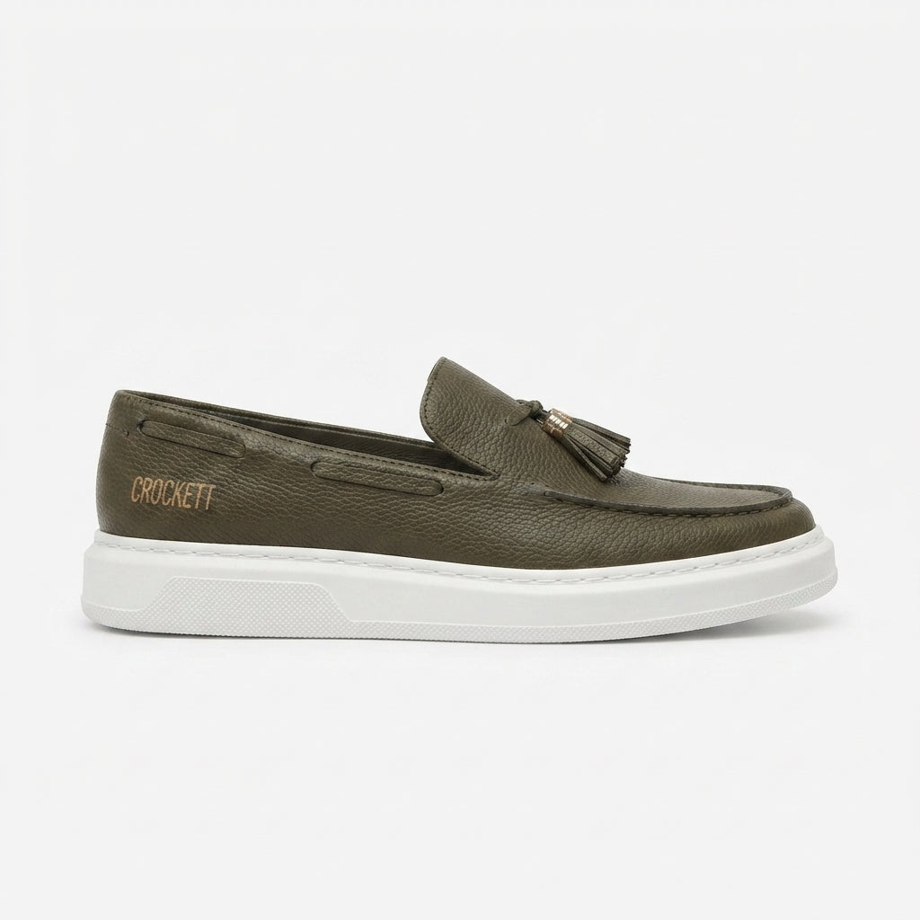 Loafer-X Yüksek Kalite Premium Bağcıksız Günlük Erkek Loafer Haki