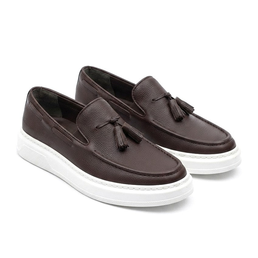 Loafer-X Yüksek Kalite Premium Bağcıksız Günlük Erkek Loafer Kahve