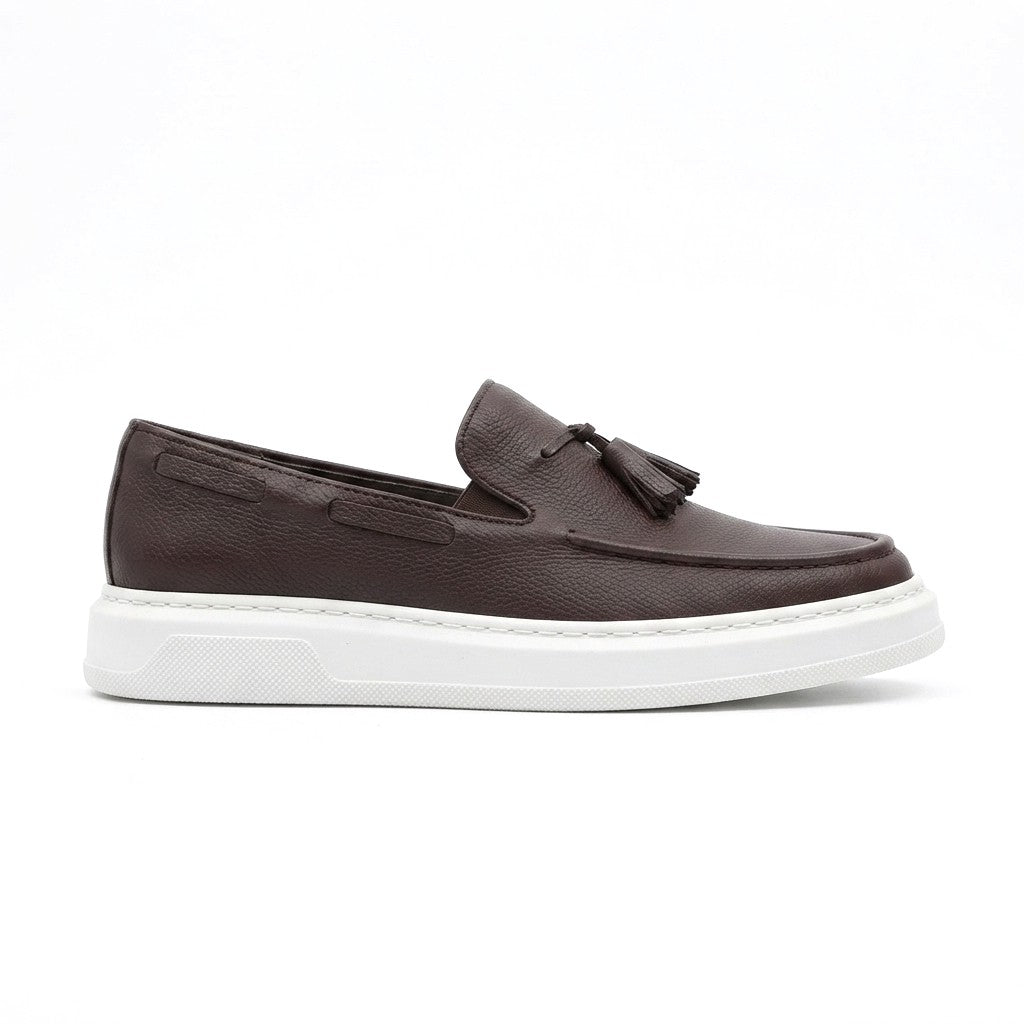 Loafer-X Yüksek Kalite Premium Bağcıksız Günlük Erkek Loafer Kahve