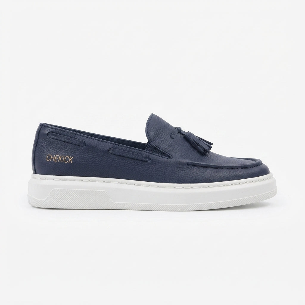 Loafer-X High Quality Premium Laceless Casual Men's Loafers Navy Blue