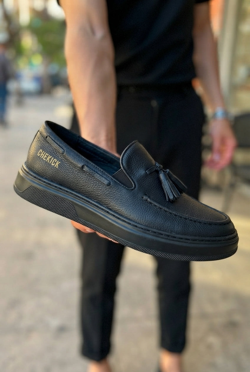 Loafer-X Yüksek Kalite Premium Bağcıksız Günlük Erkek Loafer Siyah