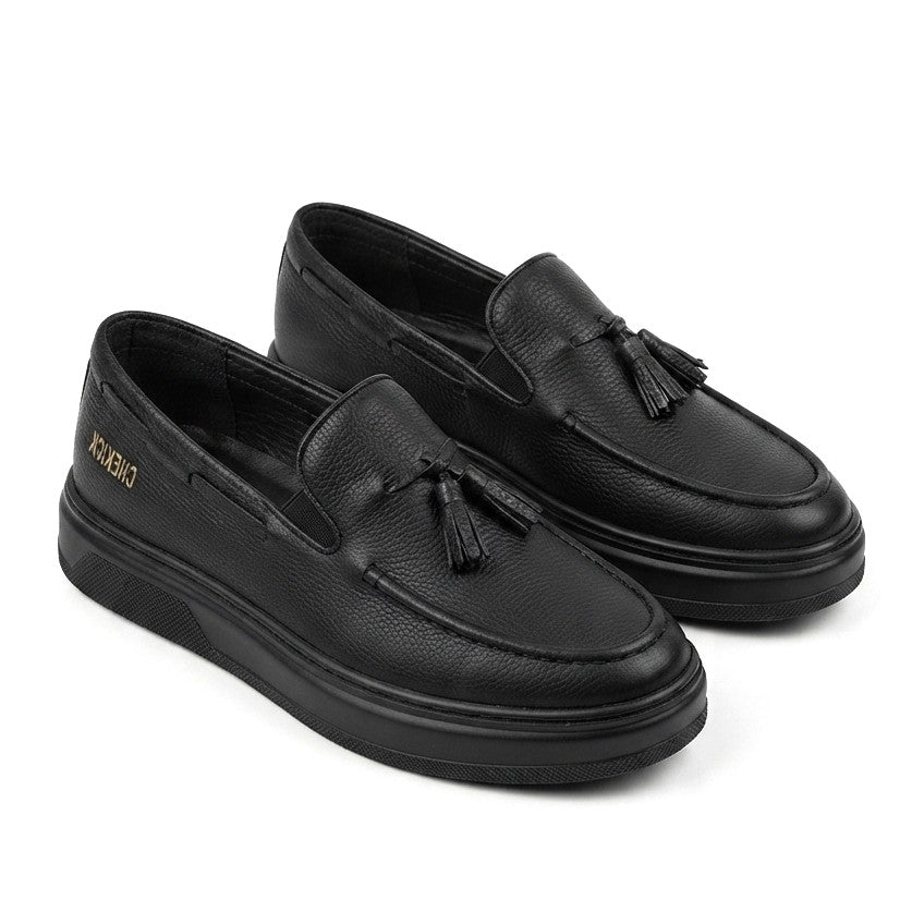 Loafer-X Yüksek Kalite Premium Bağcıksız Günlük Erkek Loafer Siyah