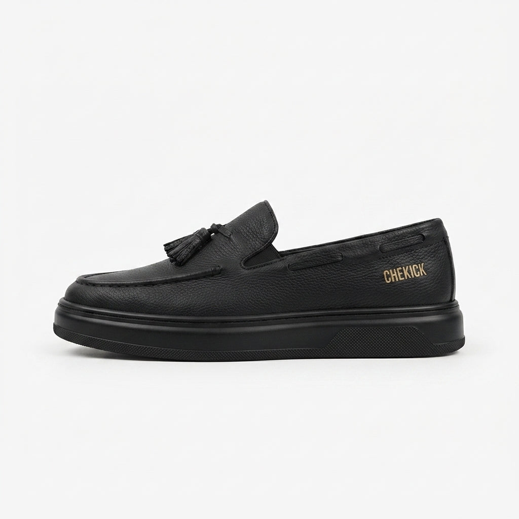 Loafer-X Yüksek Kalite Premium Bağcıksız Günlük Erkek Loafer Siyah