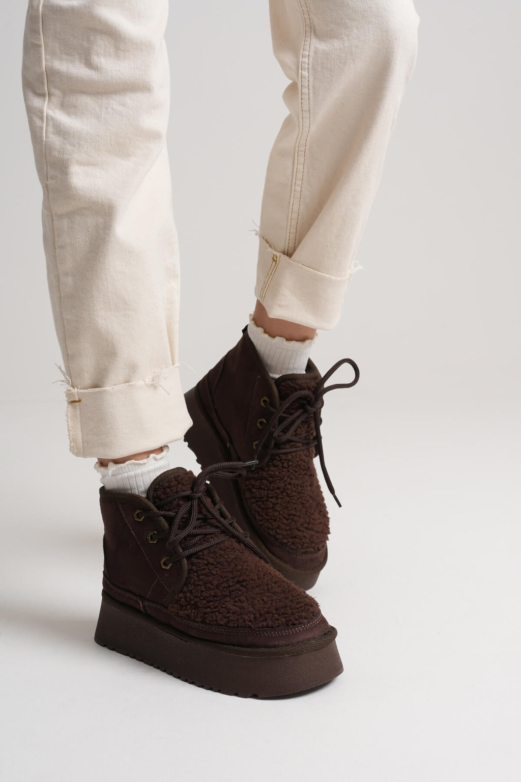 Loana Premium Women's Furry Bitter Coffee Winter Thick-Soled Boots