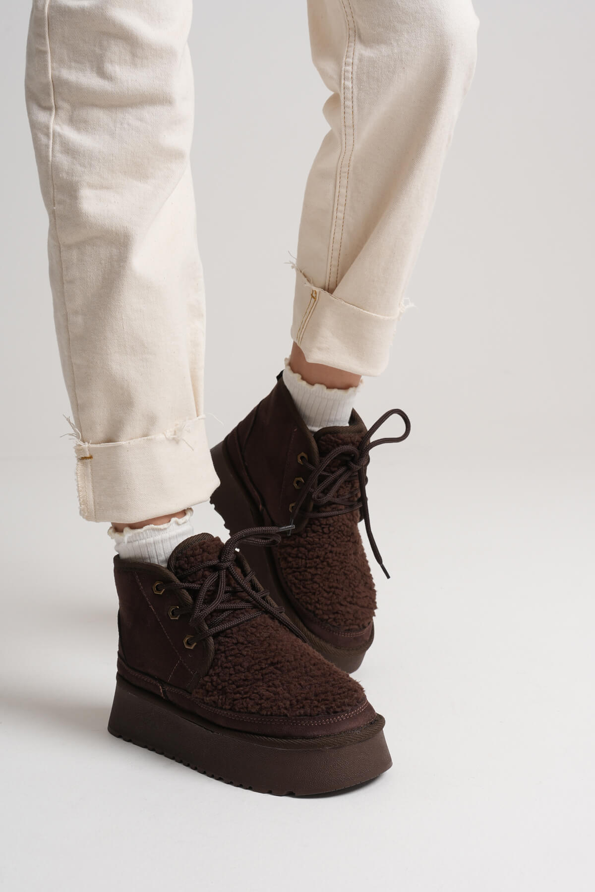 Loana Premium Women's Furry Bitter Coffee Winter Thick-Soled Boots